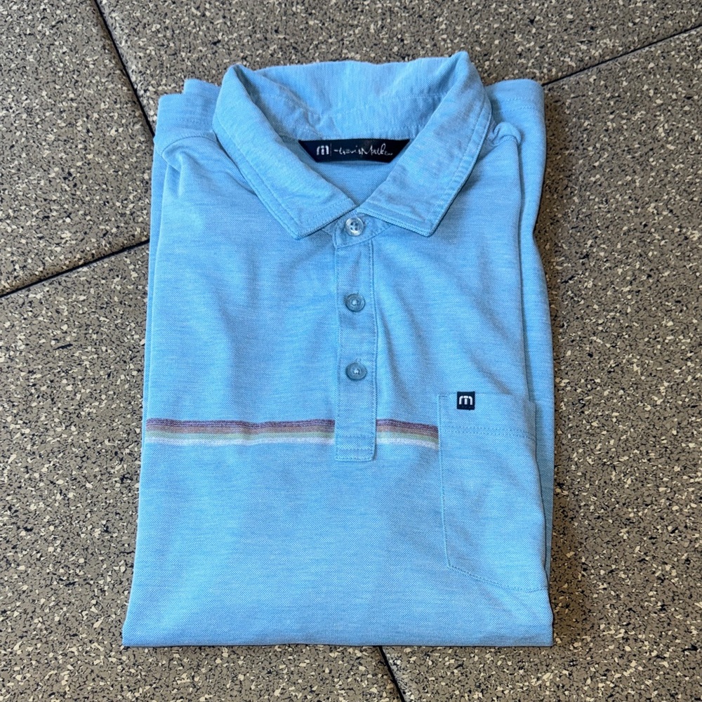 Travis Mathew Light Blue Polo Shirt